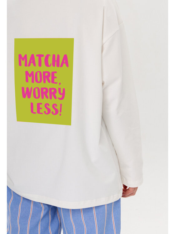 Mirons Mirons Longsleeve Matcha More Biały Oversize
