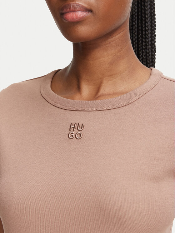HUGO HUGO T-Shirt Deloris 50512002 Khakifarben Regular Fit