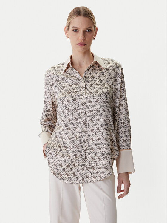 Guess Guess Marškiniai W4YH47 WF1T2 Smėlio Regular Fit
