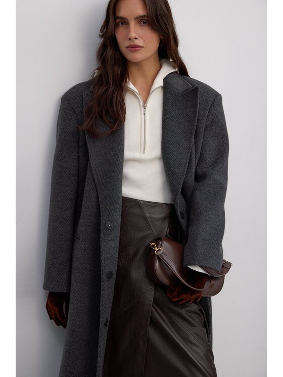 Estro Estro Cappotto ER00117897 Grigio Loose Fit