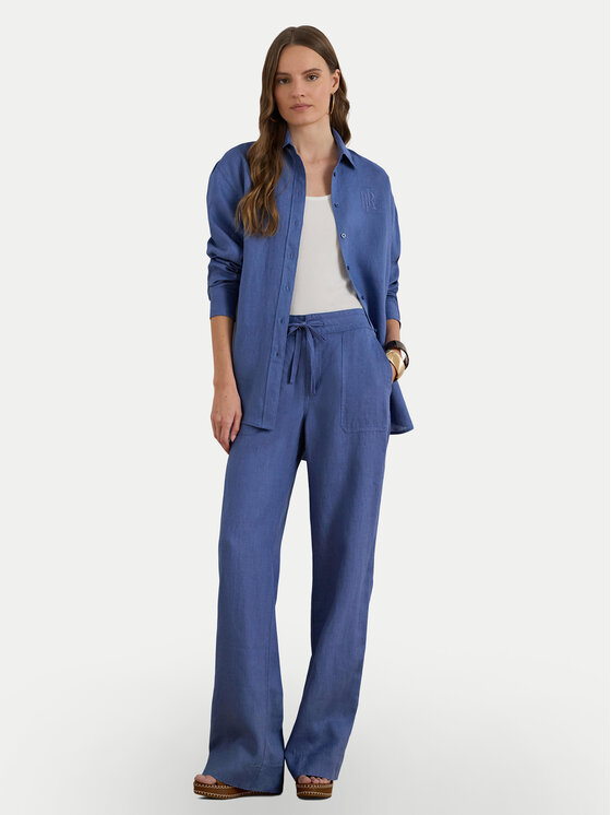 LAUREN RALPH LAUREN LAUREN RALPH LAUREN Kalhoty z materiálu 200735136025 Modrá Regular Fit