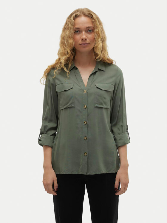 Vero Moda Košeľa Bumpy 10275283 Zelená Regular Fit