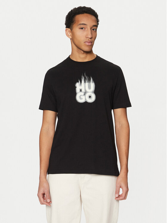 HUGO HUGO Tricou Dalayer 50535363 Negru Regular Fit