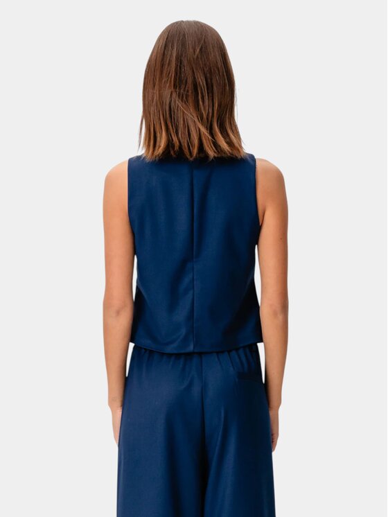 TeeShoppen TeeShoppen Kamizelka 'Basic Collection' Granatowy Regular Fit