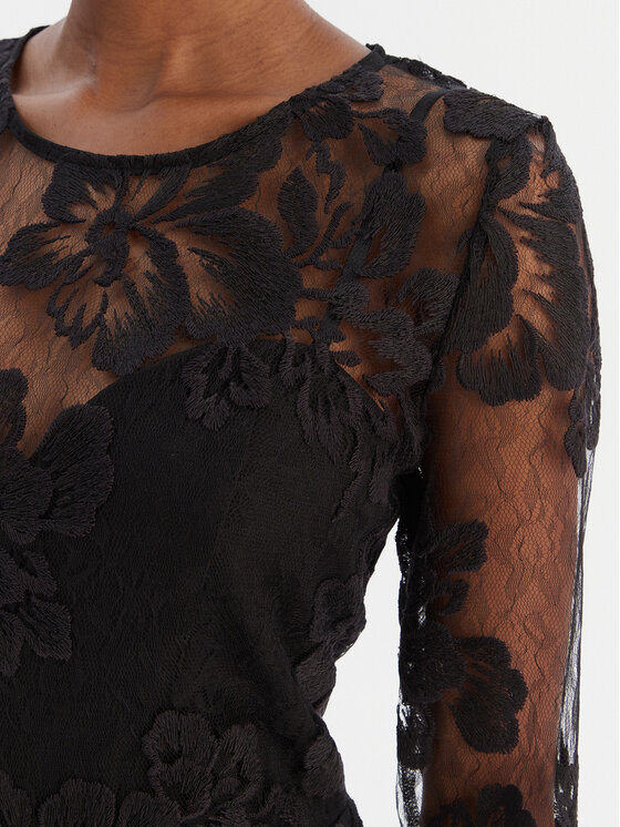 Rinascimento Rinascimento Коктейлна рокля CFC0126401003 Черен Slim Fit