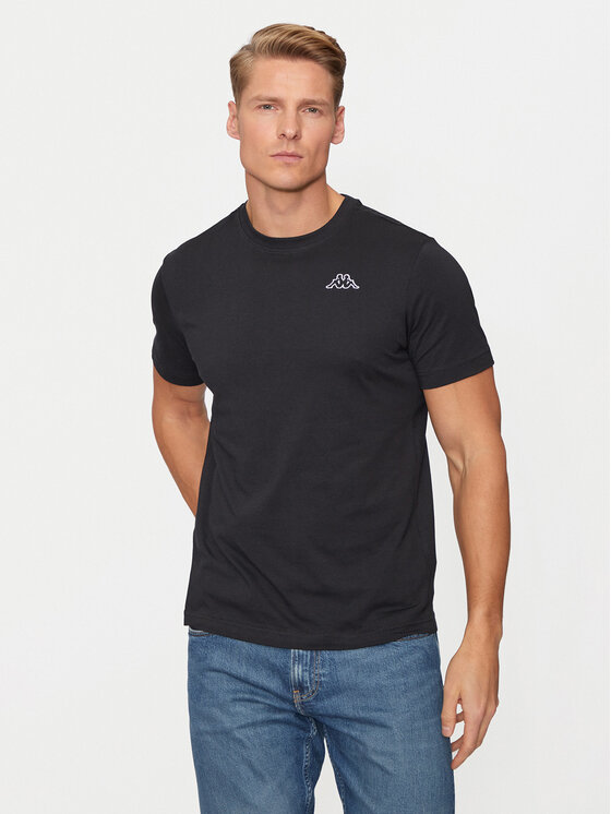 Kappa Tričko Logo Korpo Cafers 304J150 Čierna Slim Fit