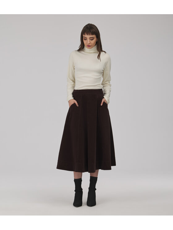 Lee Cooper Lee Cooper Spódnica jeansowa LINH Brązowy ciemny Regular Fit