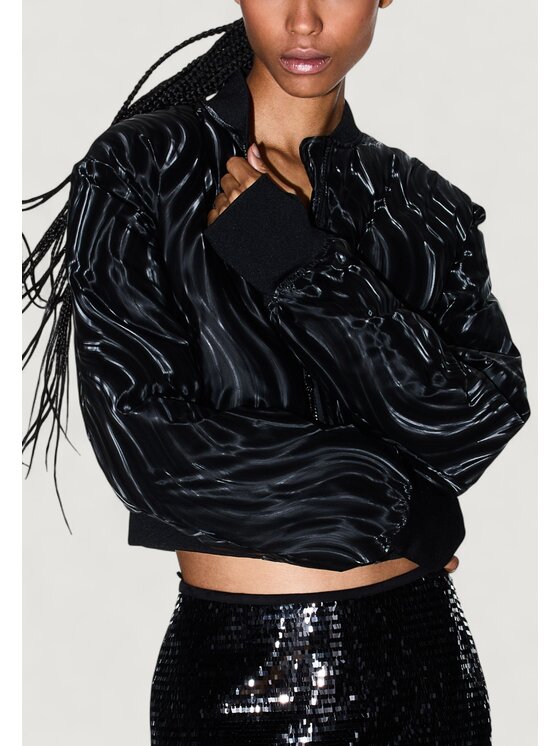 Armani Exchange Armani Exchange Giacca di pelle BLOUSON JACKET Nero Casual Fit