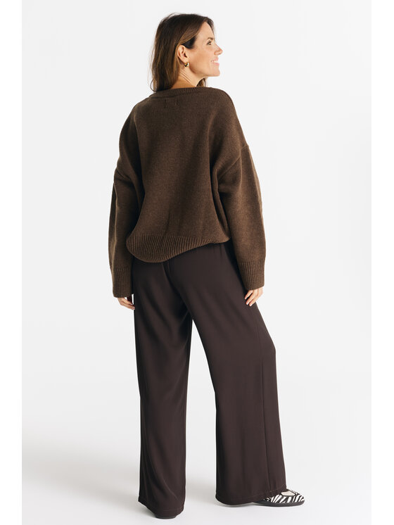Salme Salme Sweter Livia Brązowy Oversize