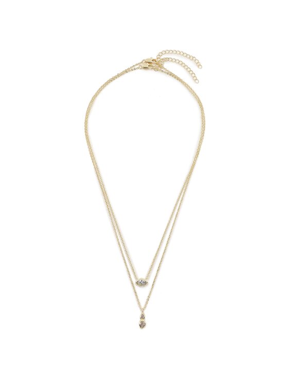 Luv AJ Luv AJ Set coliere Stellar Bezel Charm Necklace Set HOL22-N-SBCN-G Auriu
