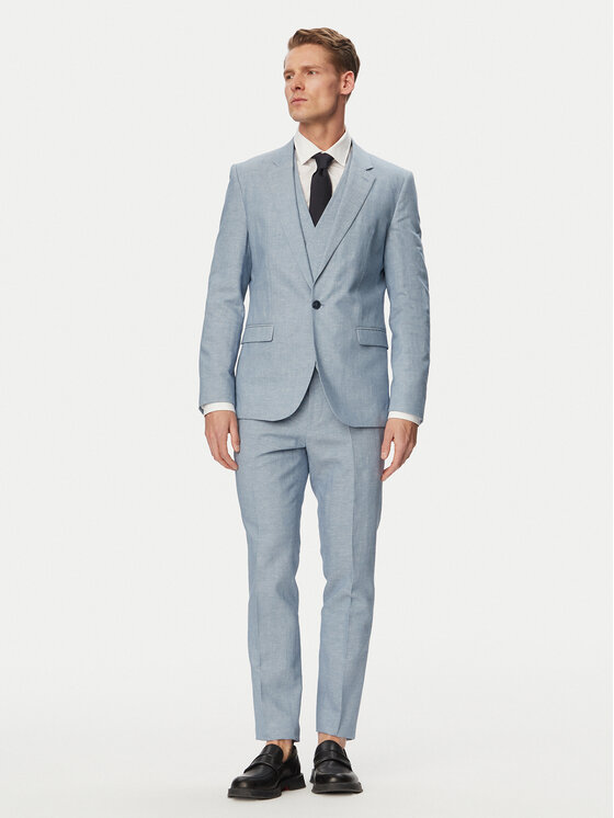 HUGO Costum Arti/Hesten242V1X 50559671 Albastru deschis Extra Slim Fit