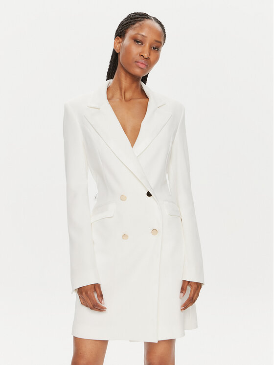 Fracomina Fracomina Coctailkleid FQ24SD1008W42901 Weiß Slim Fit