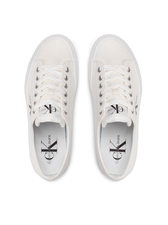 Calvin Klein Jeans Calvin Klein Jeans Tenis superge Vulcanozed Flatform Laceup Co YW0YW00254 Bela