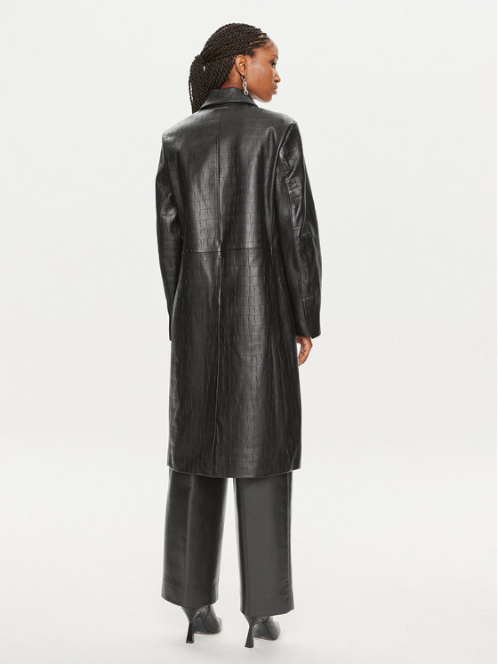 Calvin Klein Calvin Klein Bőr kabát K20K207081 Fekete Oversize