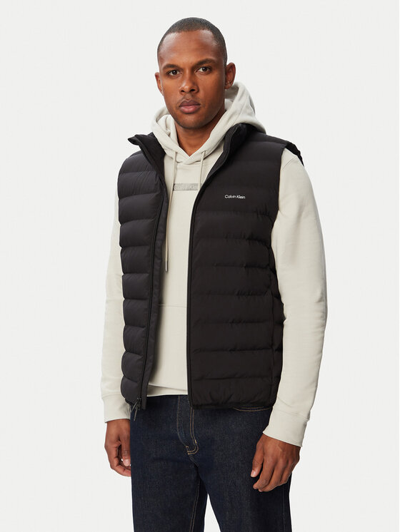 Calvin Klein Vestă elegantă Classic LV04LG504G Negru Regular Fit