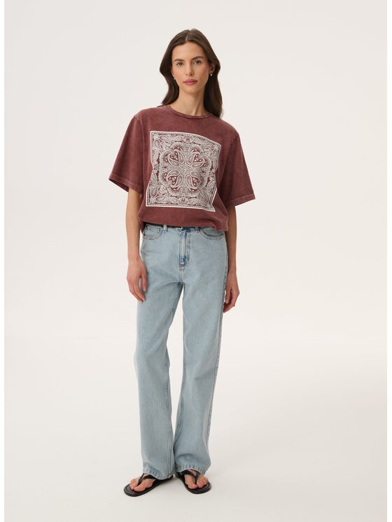 LEBRAND LEBRAND T-Shirt Danny Brązowy Regular Fit