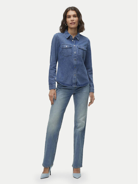 Vero Moda Vero Moda Koszula jeansowa Jennie 10313726 Granatowy Regular Fit