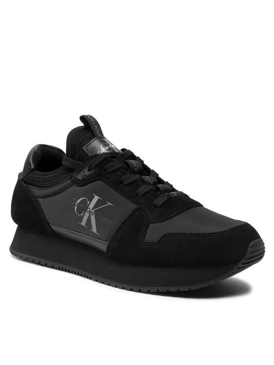 Calvin Klein Jeans Calvin Klein Jeans Snīkeri Runner Sock Laceup Ny-Lth YM0YM00553 Melns