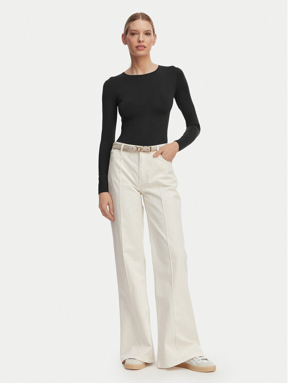 Guess Jeans Guess Jeans Текстилни панталони W6RA0R WJ051 Кремав Regular Fit