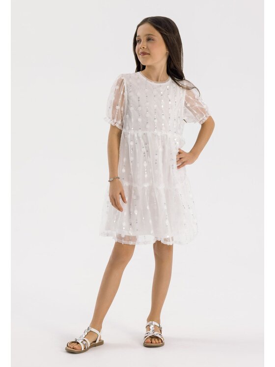 minoti minoti Sukienka elegancka 22party57 Biały Regular Fit