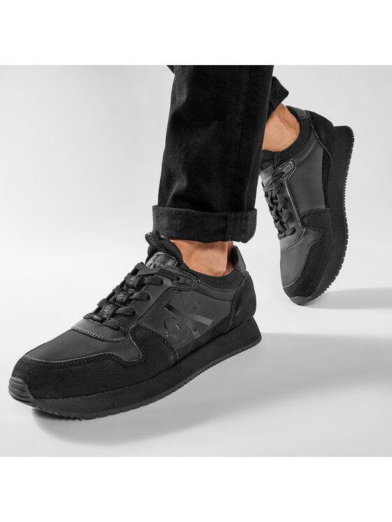 Calvin Klein Jeans Sneakersy Runner Sock Laceup Ny-Lth YM0YM00040 Čierna •  Modivo.sk