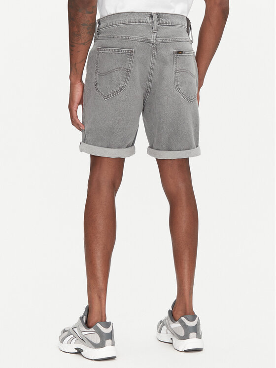Lee Lee Pantaloni scurți de blugi Rider 112363904 Gri Slim Fit