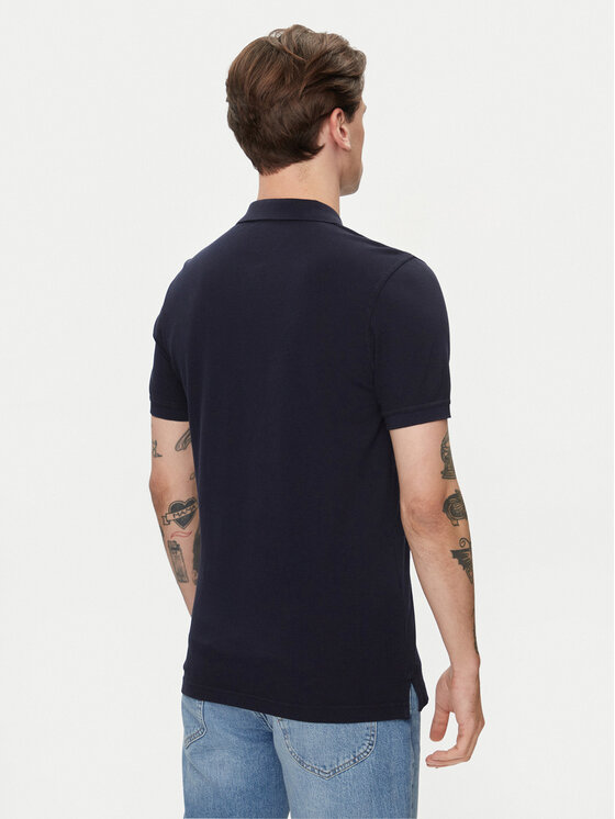 United Colors Of Benetton United Colors Of Benetton Тениска с яка и копчета 3089J3179 Тъмносин Regular Fit