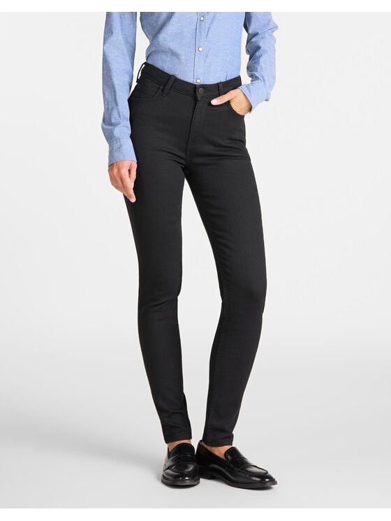 Lee Lee Jeansy Scarlett High Black Rinse Czarny Skinny Fit