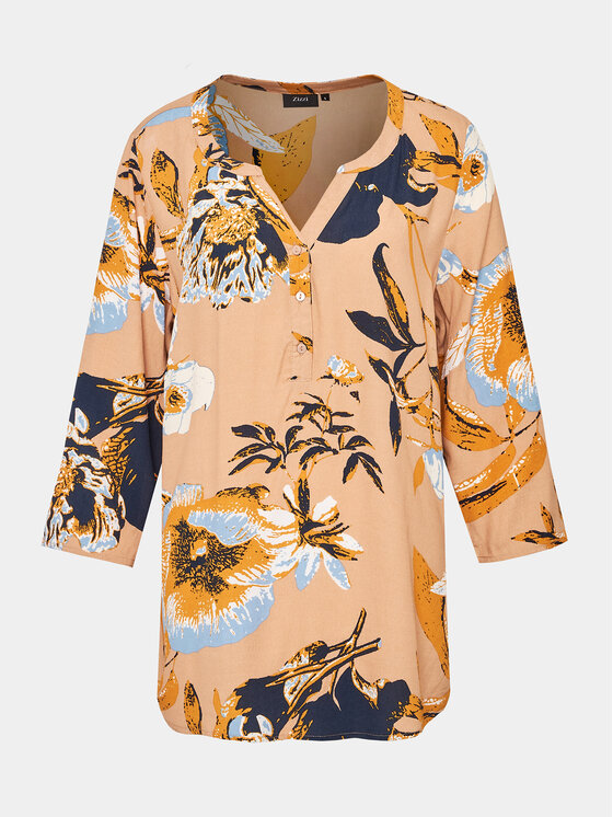 Zizzi Zizzi Blusa V00057E Arancione Regular Fit