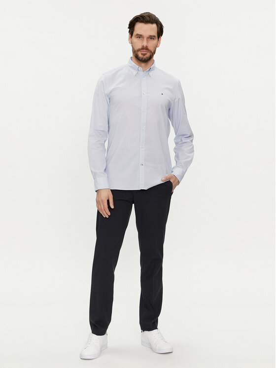 Tommy Hilfiger Tommy Hilfiger Chinosy Chelsea MW0MW33933 Granatowy Slim Fit