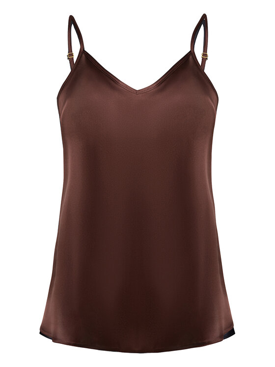 Cat&Cat Cat&Cat Top jedwabny Brązowy Regular Fit