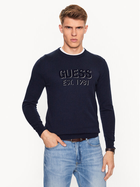 Guess Džemperis Virgil M3YR03 Z3052 Tumši zils Regular Fit