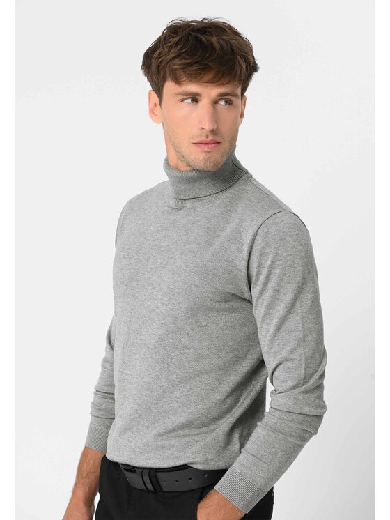 Volcano Volcano Sweter S-MAX Szary Regular Fit