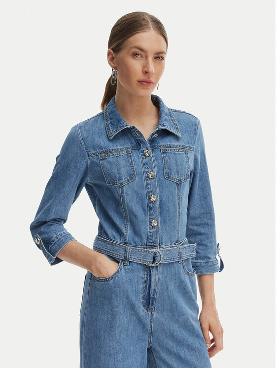 Morgan Morgan Jumpsuit 261-PIMA Blu Wide Leg