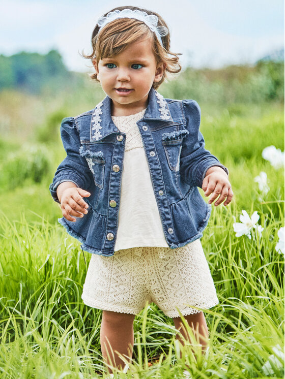 Mayoral Mayoral Set Top und Shorts 1235 Écru Regular Fit