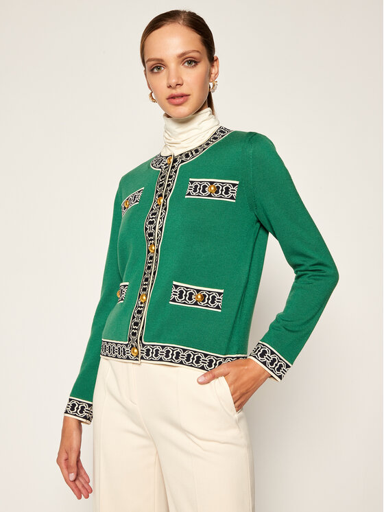 Tory Burch Tory Burch Kardiganas Gemini Link Kendra 64649 Žalia Regular Fit