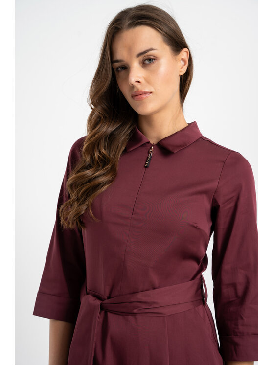 CLICK CLICK Sukienka codzienna 60-6039 Bordowy Regular Fit