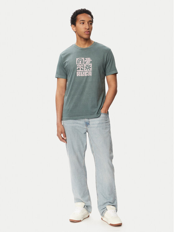 RVCA RVCA Тишърт Mosaic 23A351543 Тъмносин Regular Fit
