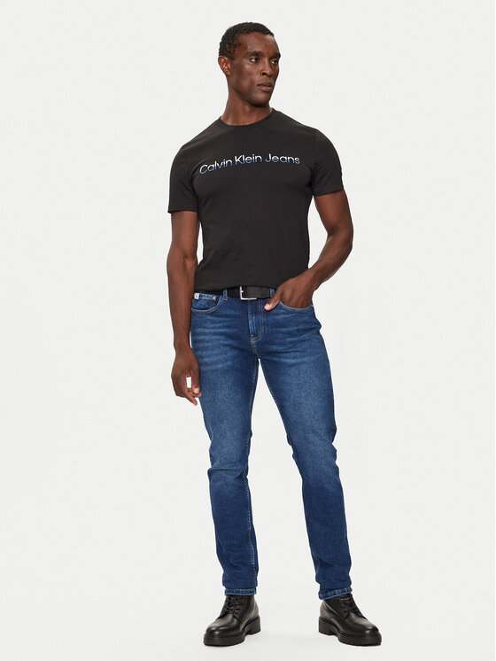Calvin Klein Jeans Calvin Klein Jeans Tričko Two Tone Institutional J30J325676 Čierna Regular Fit
