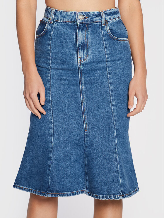 PINKO Pinko Džínsová sukňa Gracchio 1J1119 A0A0 Modrá Regular Fit