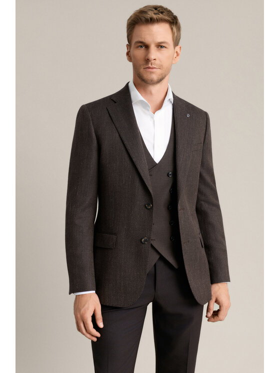 Lancerto Lancerto Marynarka Orivieto MA073226000005 Brązowy Regular Fit