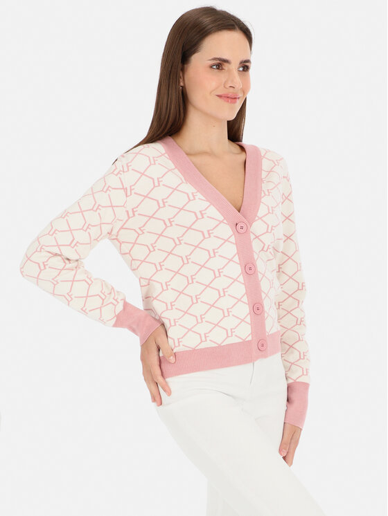 L’AF L’AF Kardigan Archi Kremowy Slim Fit