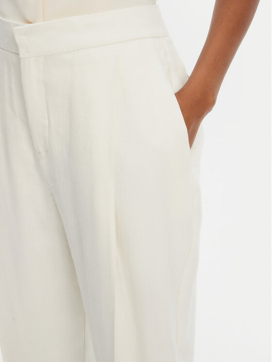 Elisabetta Franchi Elisabetta Franchi Kalhoty z materiálu PA-094-52E2-V450 Écru Regular Fit