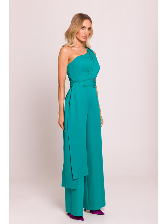 Made of Emotion Made of Emotion Jumpsuit M845 Turchese Sexy Straight Fit