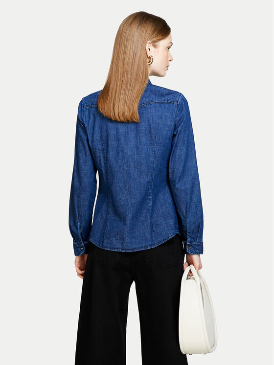 Sisley Sisley Jeanshemd 5TKL5QF66 Dunkelblau Regular Fit