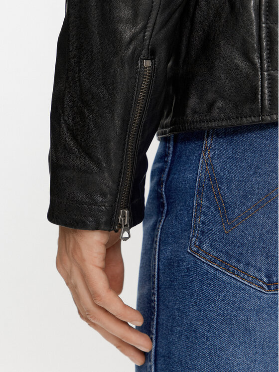 Pepe Jeans Pepe Jeans Kurtka skórzana Brewster PM402847 Czarny Regular Fit