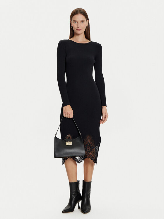 Morgan Morgan Rochie tricotată 242-RMSIKA Negru Slim Fit