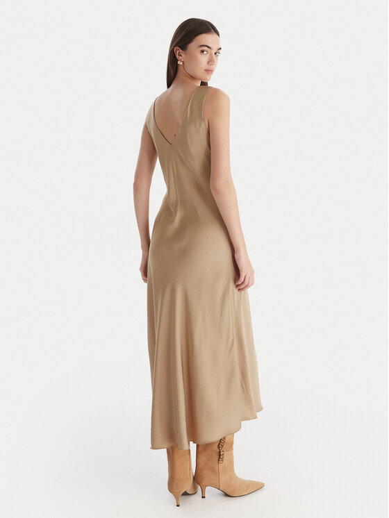 ViCOLO ViCOLO Kokteiļkleita TF0247 Bēšs Regular Fit