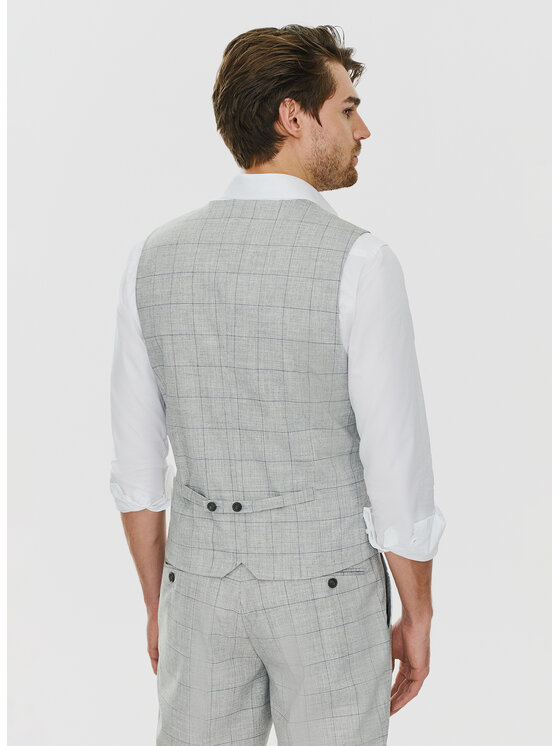 Pako Lorente Pako Lorente Kamizelka P24SF-8G-002 Szary Slim Fit