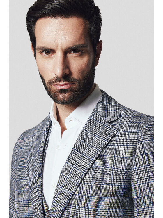 Lancerto Lancerto Marynarka Piacenza MA131224000016 Szary Slim Fit